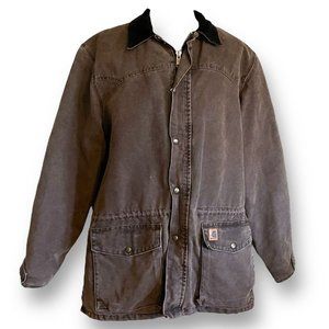 Carhartt Vintage Chestnut Brown Ranch Coat 2XL Blanket Lined Chore Canvas Duck